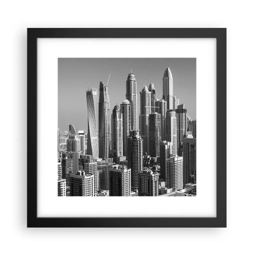 Poster in een zwarte lijst - Stad in de woestijn - 30x30 cm