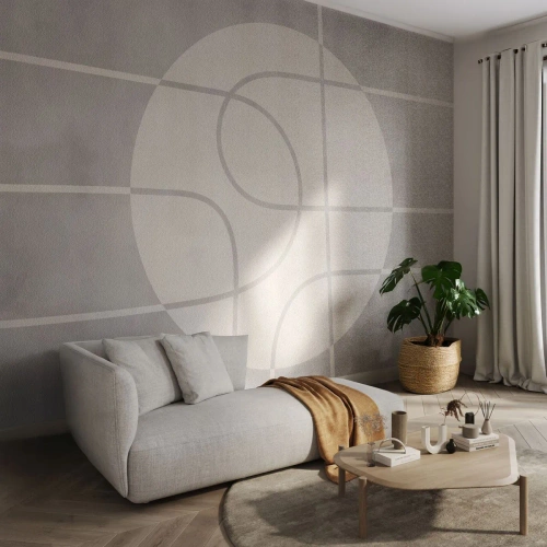 Fotobehang Premium Sand - Rond en rechtdoor - Helder, Minimalistisch, Wiel - 450x315 cm
