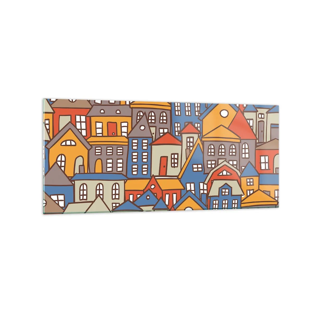 Schilderen op glas - Achter het huis is een huis - 120x50 cm