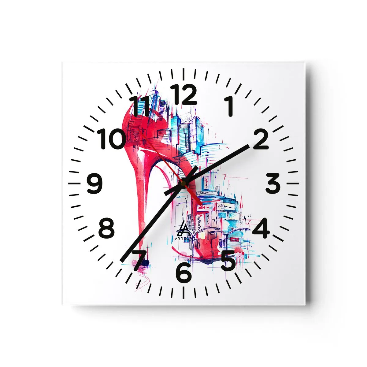 Wandklok - Klok - Een elegante vrouw uit de grote stad - 40x40 cm