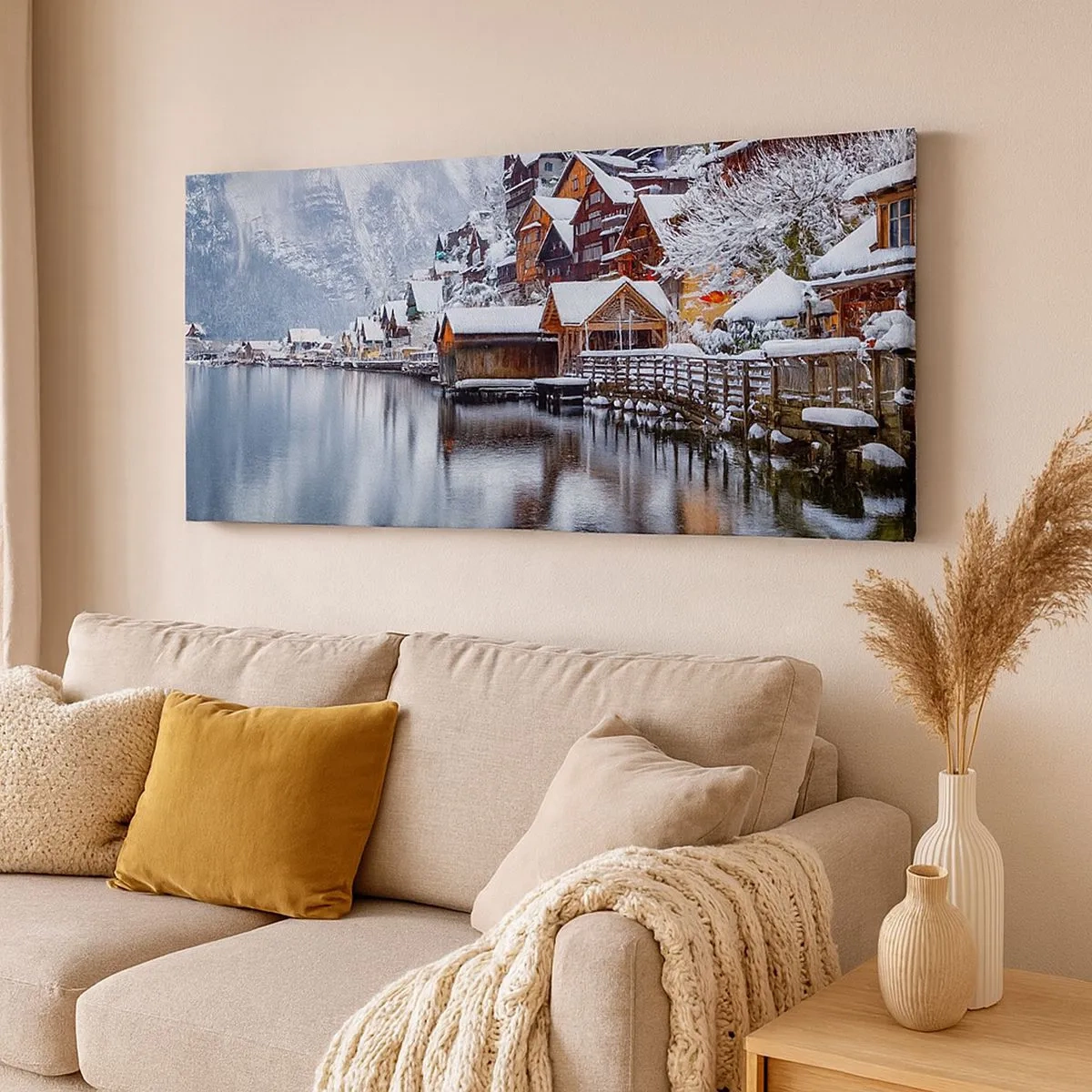 Schilderen op canvas - In winterdecoratie - 100x40 cm