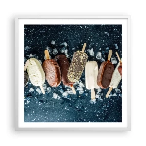 Poster in een witte lijst - De smaak van hete zomer - 60x60 cm