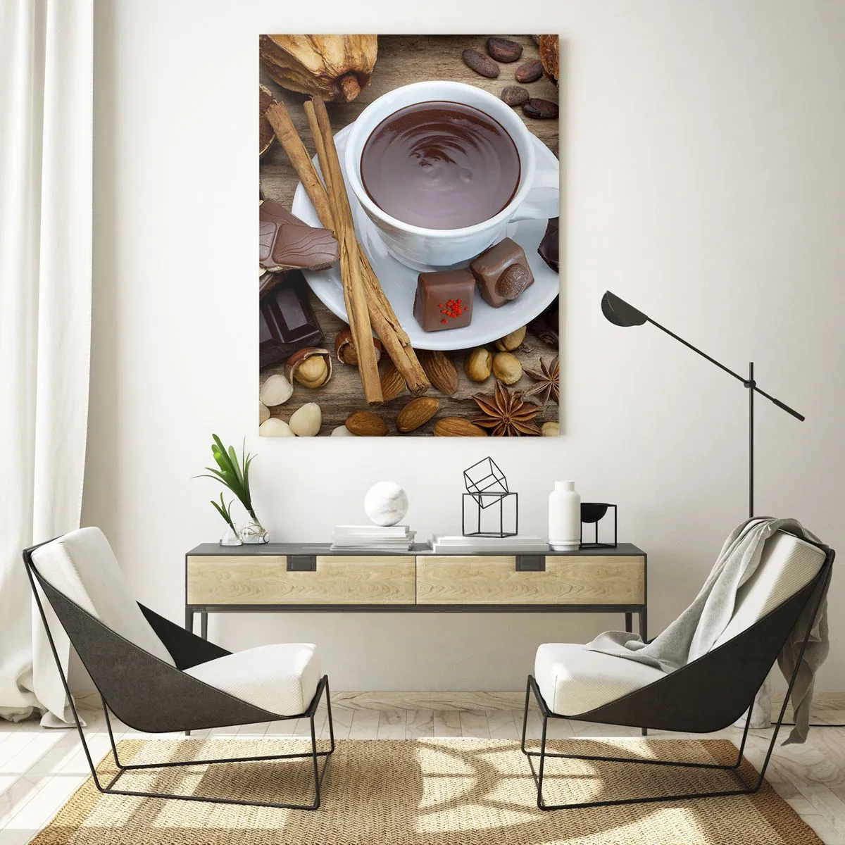 Schilderen op glas - Uit een sprookjesachtige chocoladefabriek - 80x120 cm