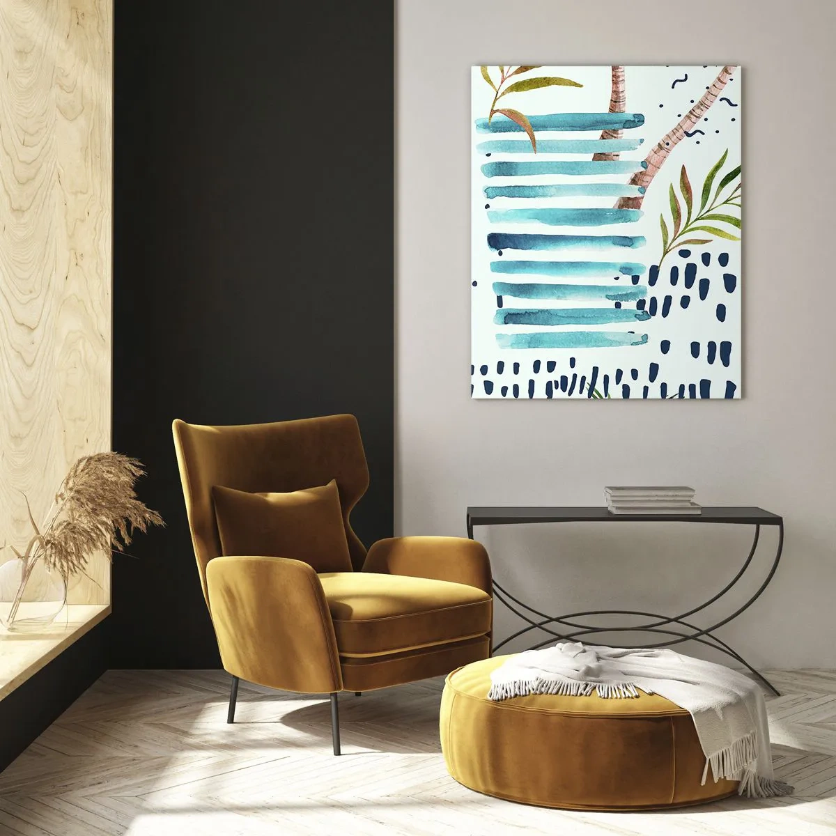 Schilderen op glas - Vakantie onder palmbomen - 50x70 cm