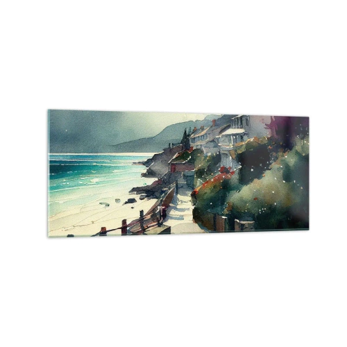 Schilderen op glas - Mediterrane stad - 120x50 cm