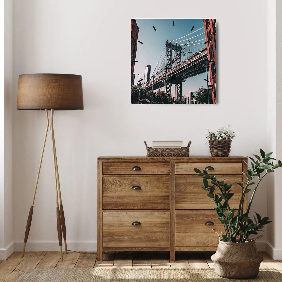 Wandklok - Klok - Over de golven van de stad - 40x40 cm