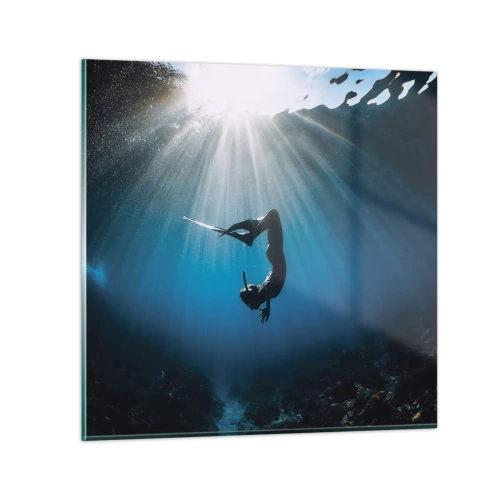 Schilderen op glas - onderwaterdans - 70x70 cm