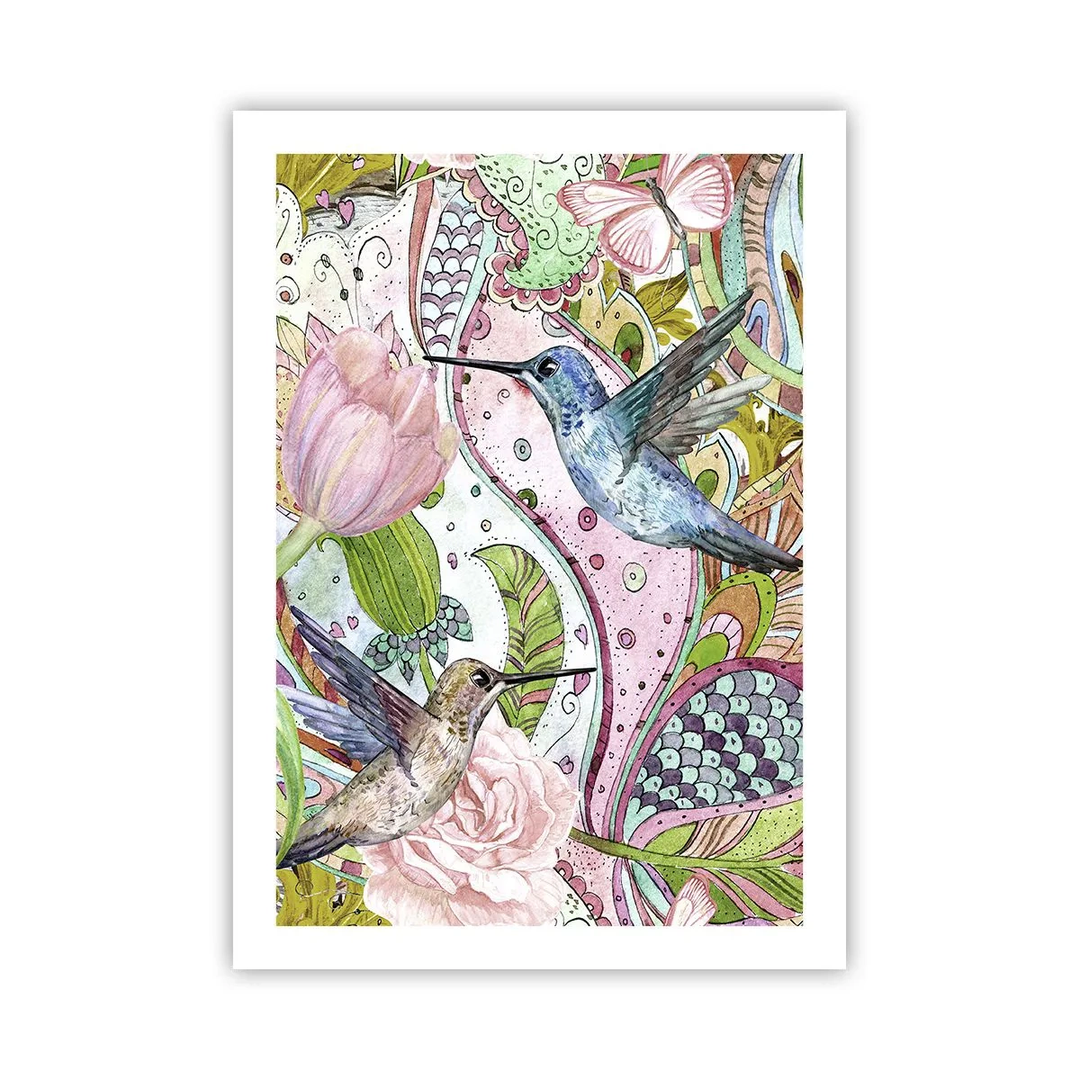 Poster - Verstrikt in wijnstokken - 50x70 cm