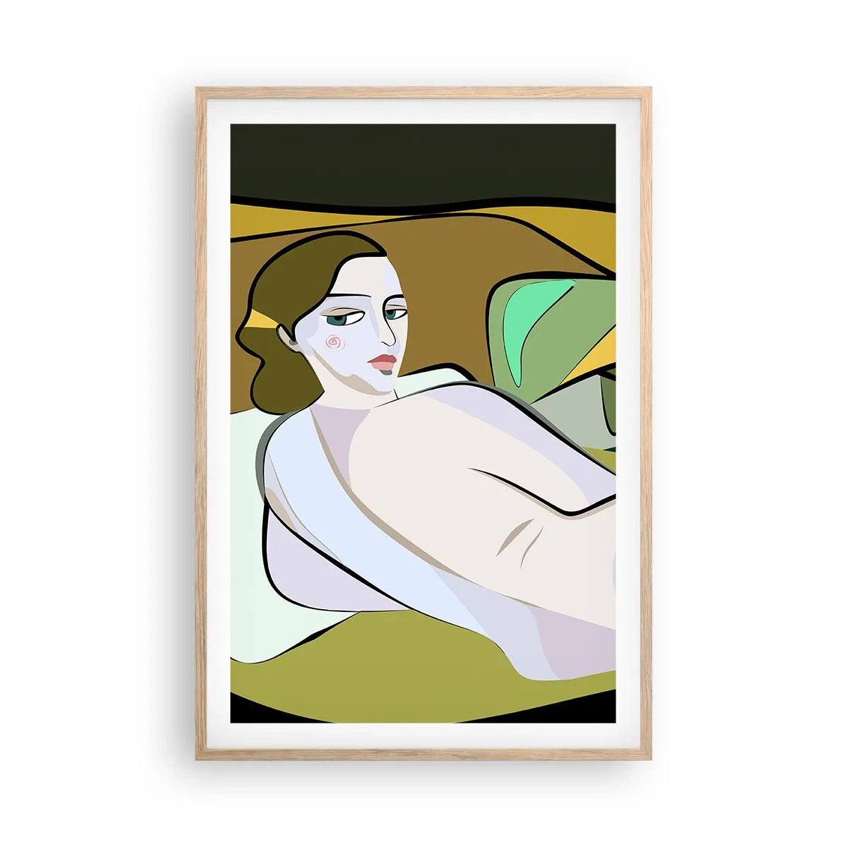 Een poster in een licht eiken lijst - Intiem portret - 61x91 cm