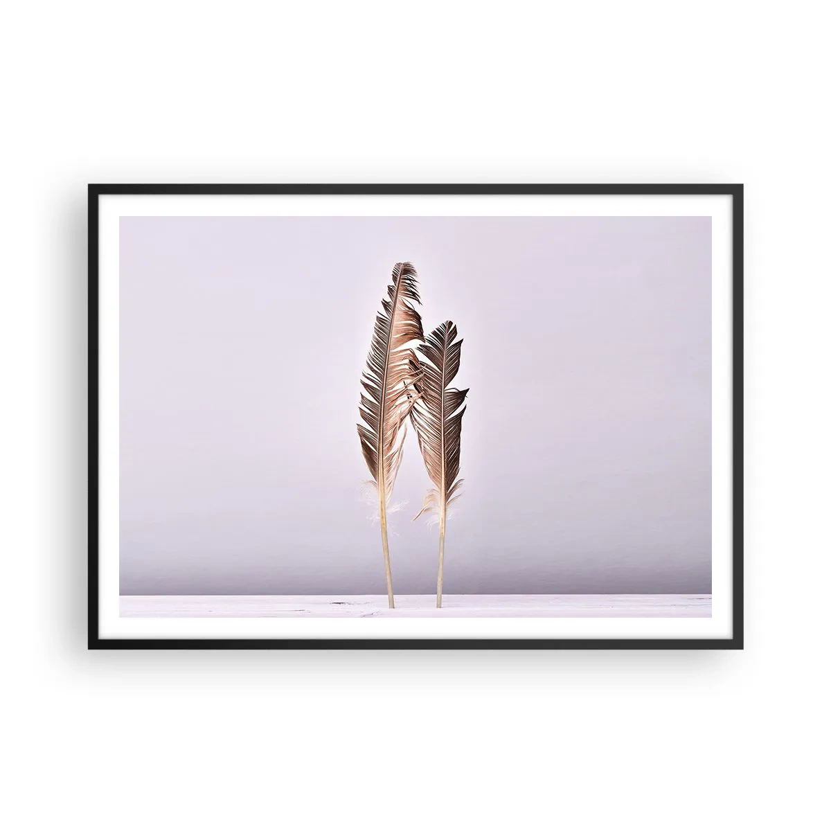 Poster in een zwarte lijst - Tegen het niets - 100x70 cm