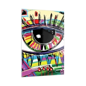 Schilderen op glas - Kleurrijk oog - kleurrijke ziel - 50x70 cm