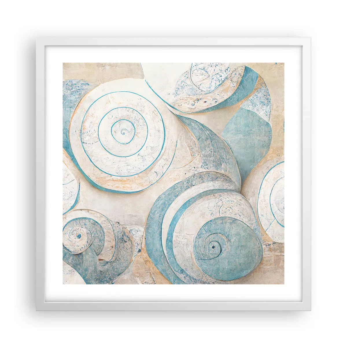 Poster in een witte lijst - Wat zit er in de schelp? - 50x50 cm