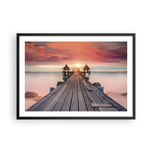 Poster in een zwarte lijst - West in het Oosten - 70x50 cm