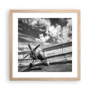 Een poster in een licht eiken lijst - Ik kan niet wachten! - 40x40 cm