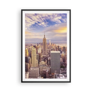 Poster in een zwarte lijst - Reik alleen naar de wolken - 61x91 cm