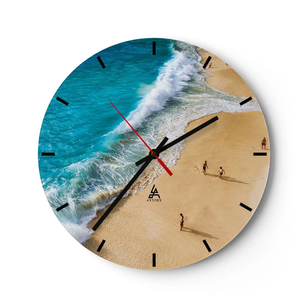 Wandklok - Klok - En dan de zon, het strand… - 40x40 cm