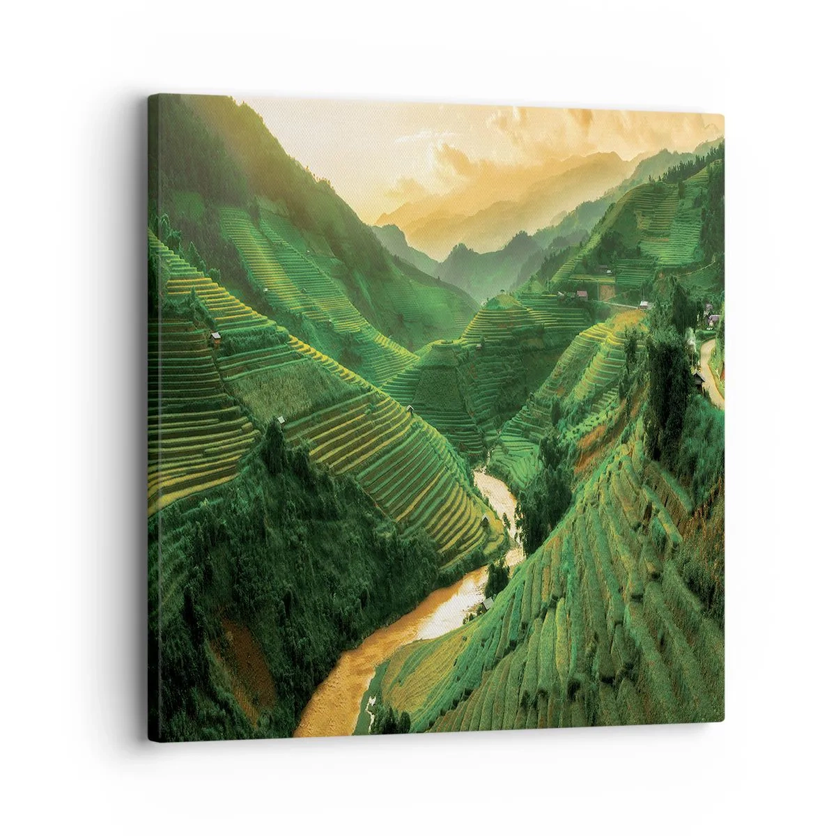 Schilderen op canvas - Vietnamese vallei - 30x30 cm