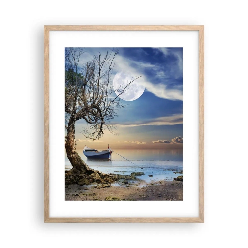 Een poster in een licht eiken lijst - Is dit het einde of het begin? - 40x50 cm