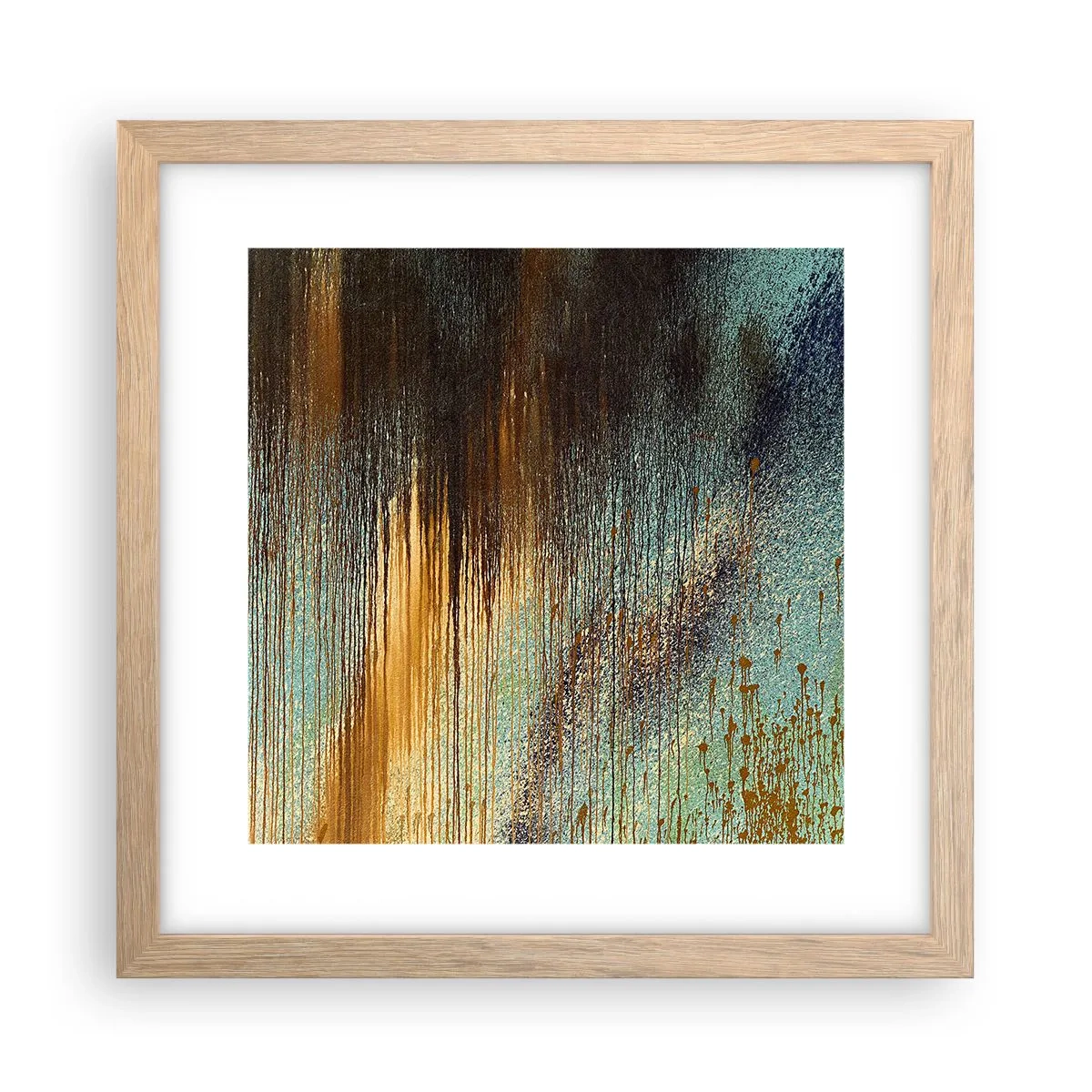 Een poster in een licht eiken lijst - Een niet toevallig kleurrijke compositie - 30x30 cm