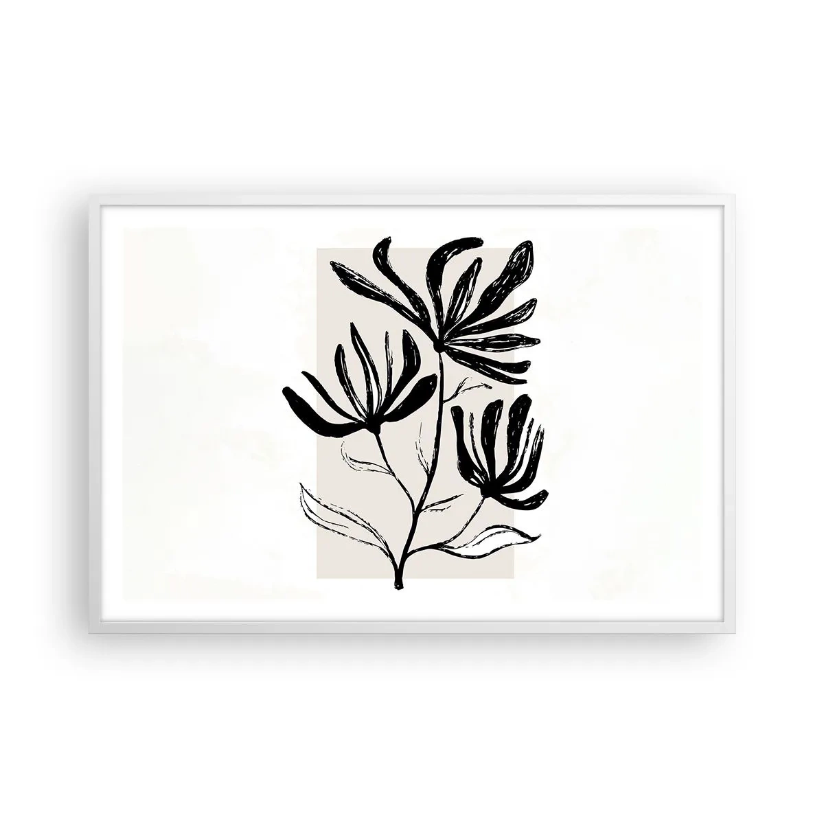 Poster in een witte lijst - Schets voor het herbarium - 91x61 cm