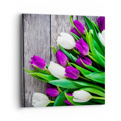 Schilderen op canvas - Op de dag van een voorjaarsvakantie - 40x40 cm