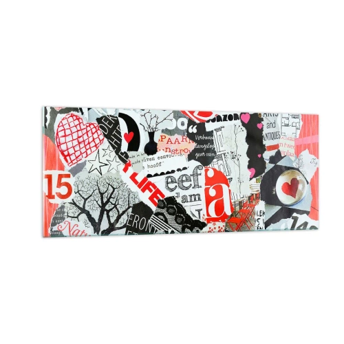 Schilderen op glas - Hipster-collage - 100x40 cm