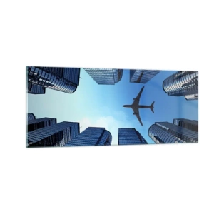 Schilderen op glas - Het uitzicht vanuit het glazen ravijn - 100x40 cm