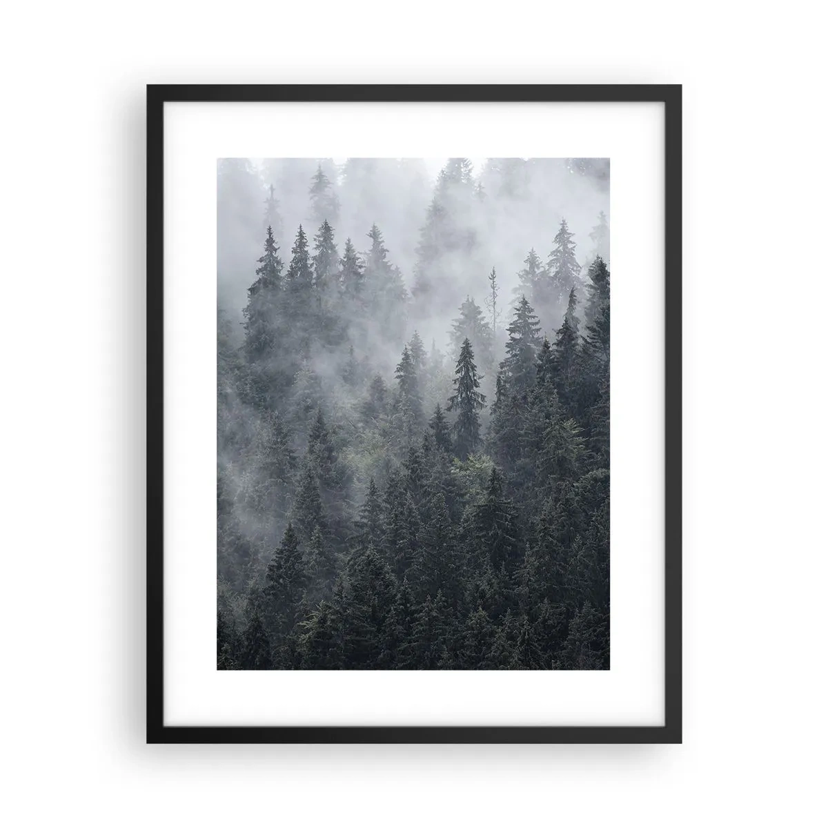 Poster in een zwarte lijst - Bos dageraad - 40x50 cm