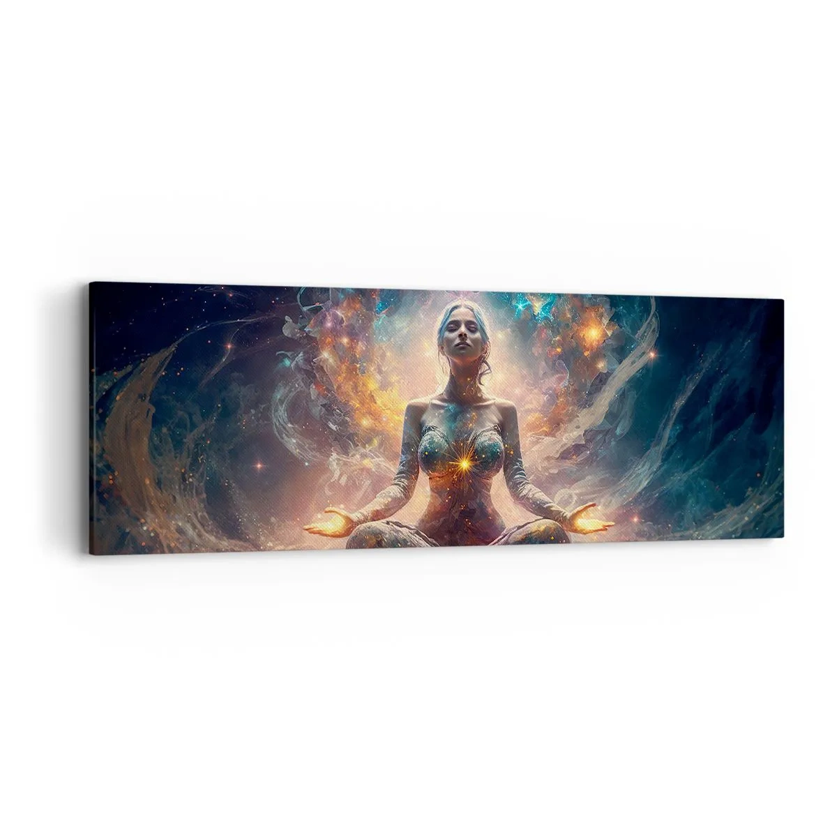 Schilderen op canvas - Stroom van goede energie - 90x30 cm