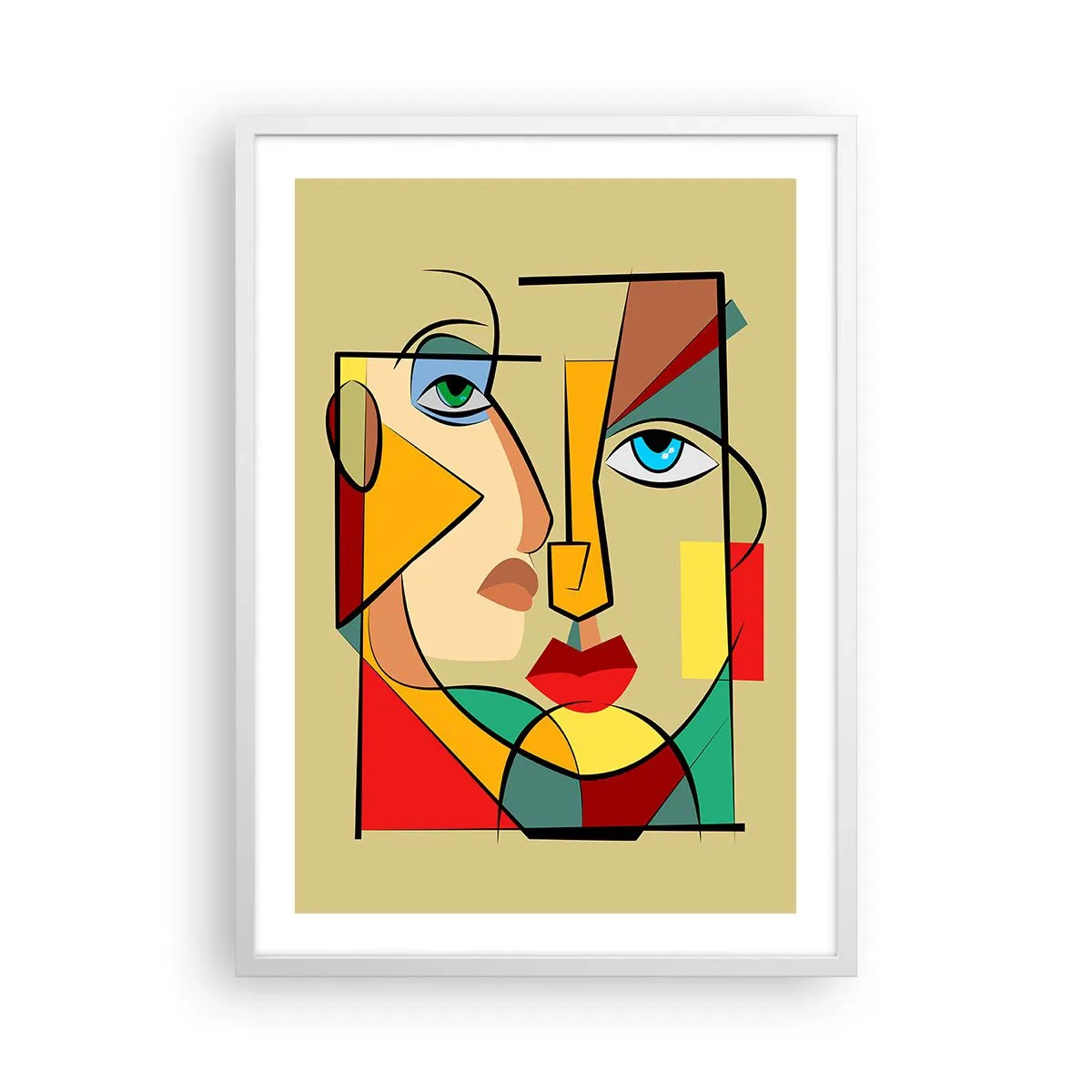 Poster in een witte lijst - Bij elkaar passend paar - 50x70 cm