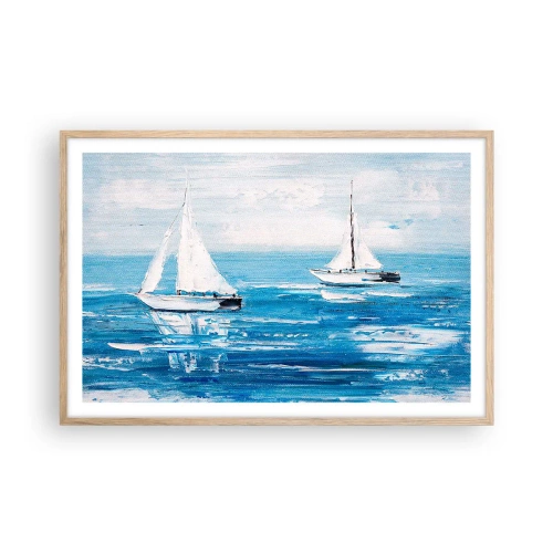 Een poster in een licht eiken lijst - Met een vriend aan mijn zijde - 91x61 cm