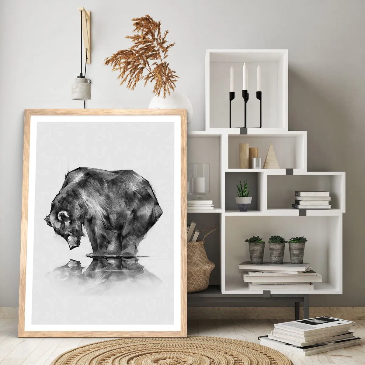 Een poster in een licht eiken lijst - Leuk om een geliefde persoon te zien - 50x70 cm