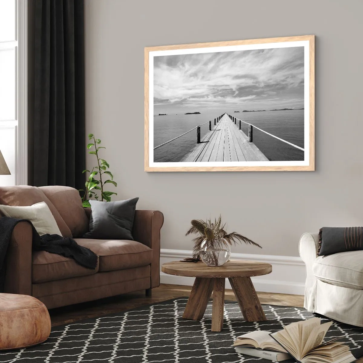 Een poster in een licht eiken lijst - Of misschien een reis... - 70x50 cm