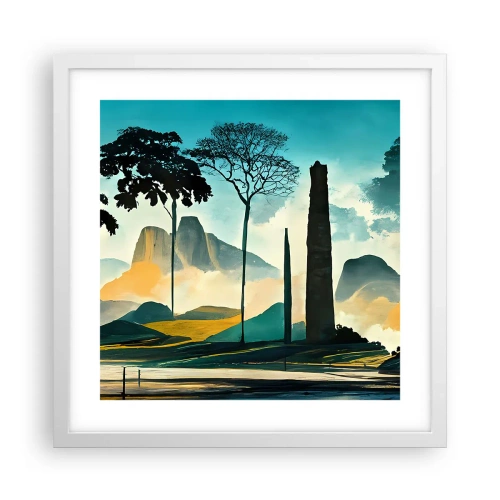Poster in een witte lijst - Nog hoger en hoger - 40x40 cm