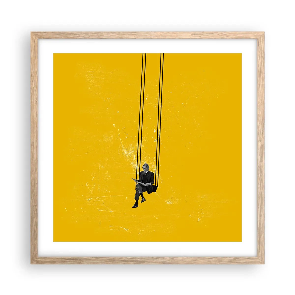 Een poster in een licht eiken lijst - Dag als iedere dag - 50x50 cm