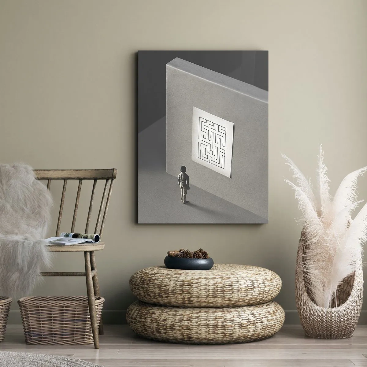 Schilderen op canvas - Maar waar ben ik? - 70x100 cm