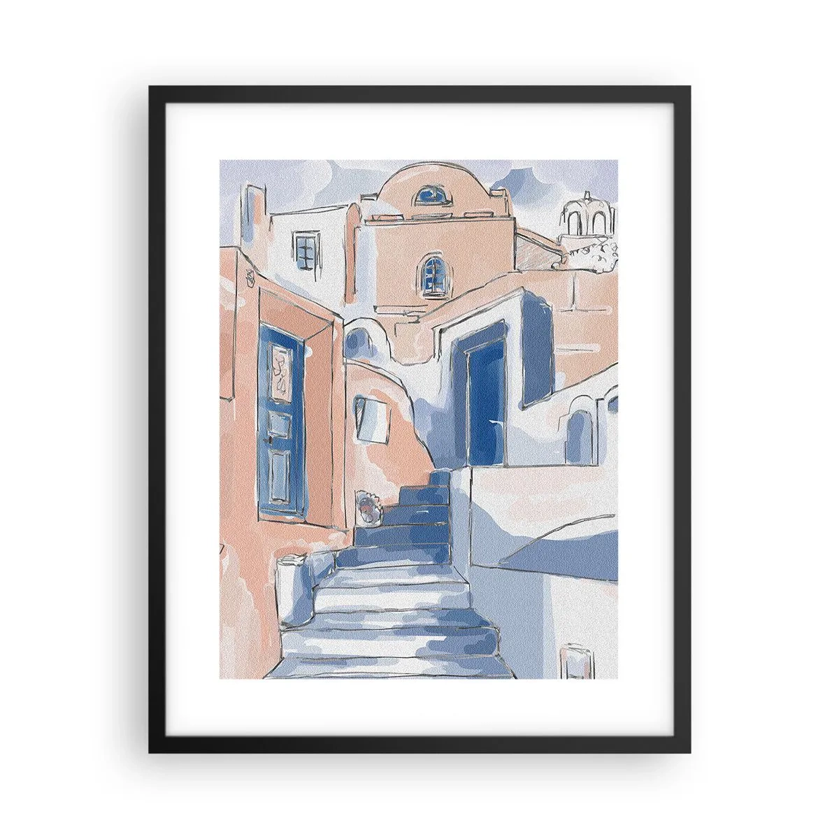 Poster in een zwarte lijst - Exotische stad - 40x50 cm