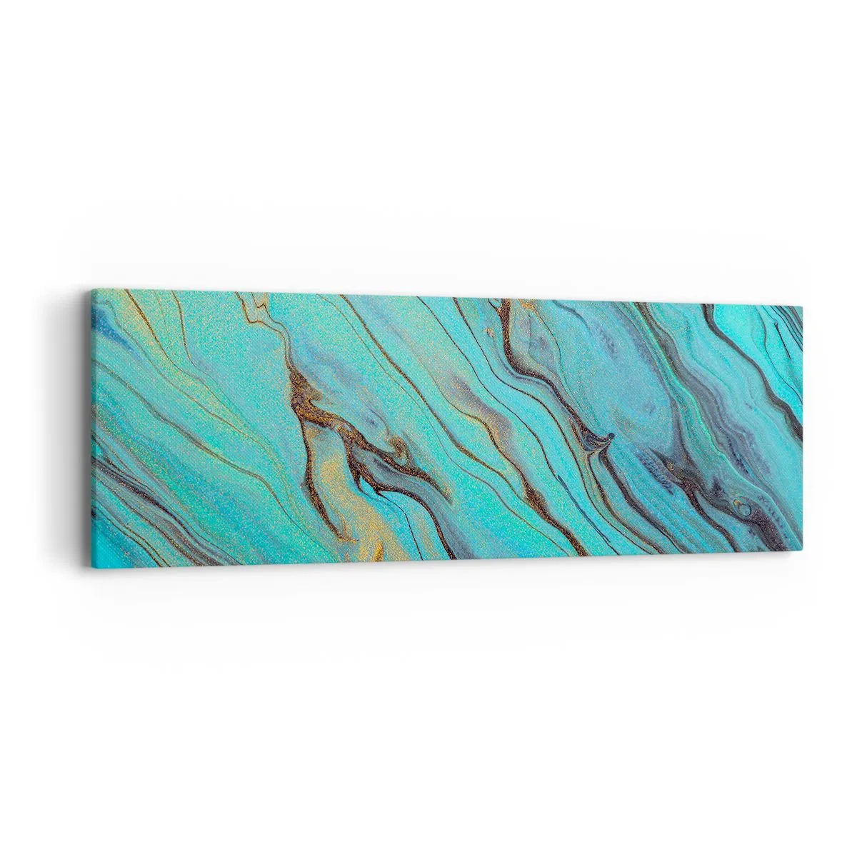 Schilderen op canvas - Turquoise vloed - 90x30 cm