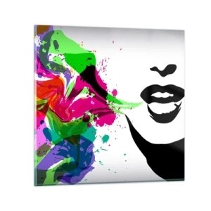 Schilderen op glas - Een verhaal in de kleuren van de regenboog - 30x30 cm