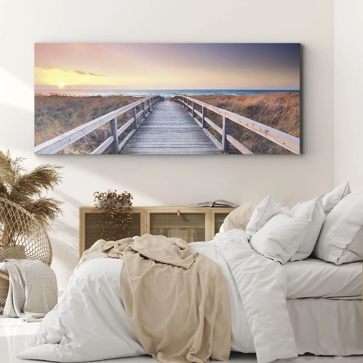 Schilderen op canvas - Baltische avond aurora - 100x40 cm