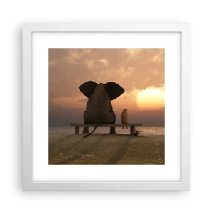 Poster in een witte lijst - Het is goed om samen stil te zijn - 30x30 cm