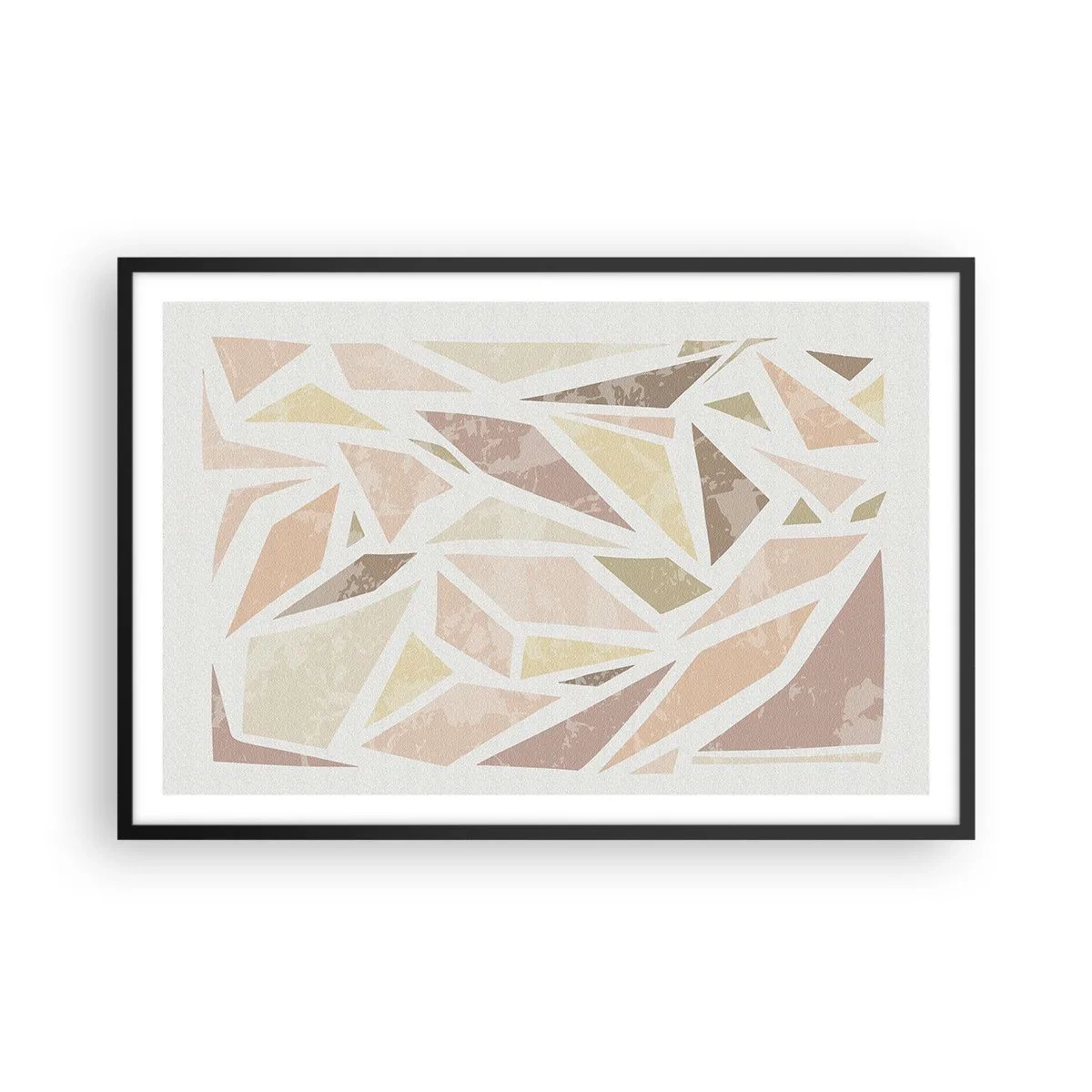 Poster in een zwarte lijst - Gebrandschilderd glas compositie - 91x61 cm