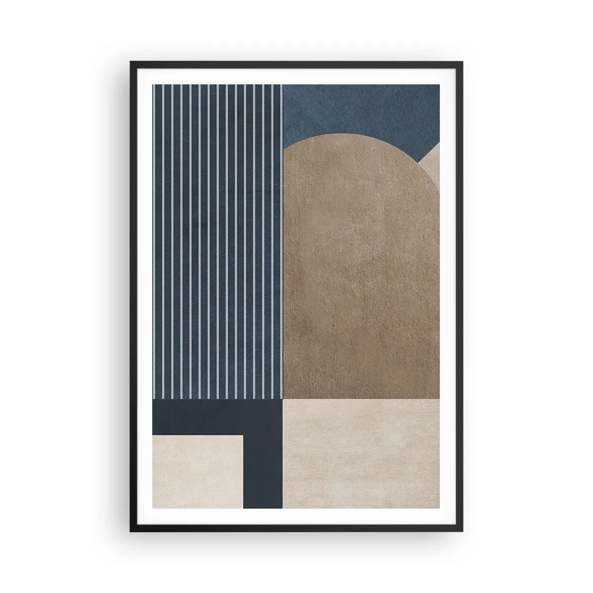 Poster in een zwarte lijst - Een compositie van eenvoud en rondheid - 70x100 cm