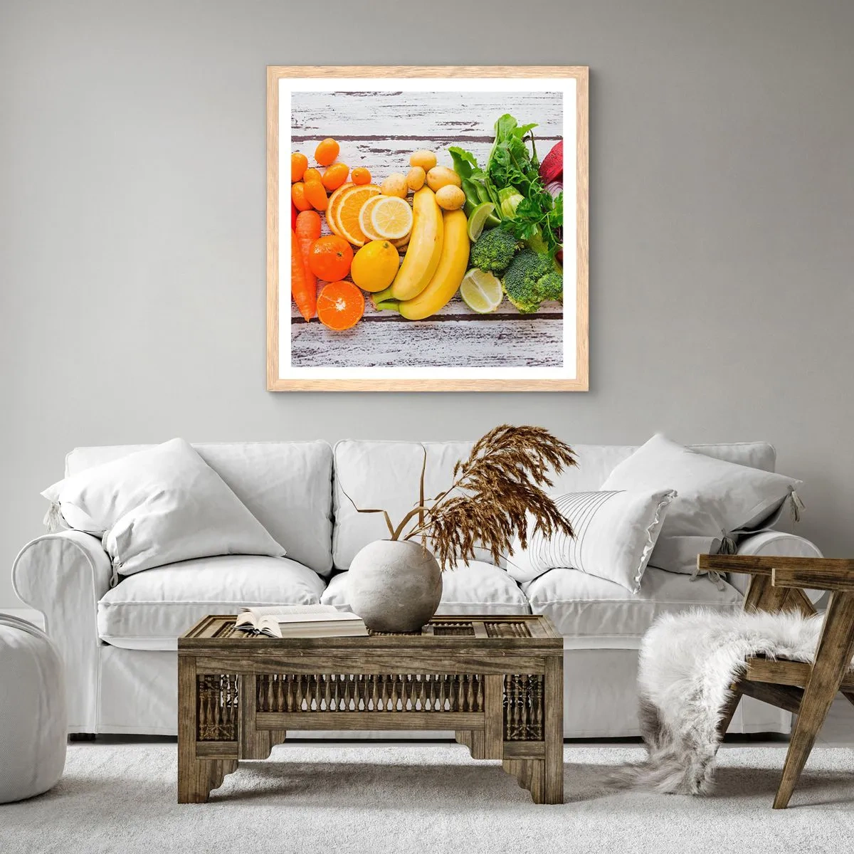 Een poster in een licht eiken lijst - Het is niet genoeg? - 50x50 cm