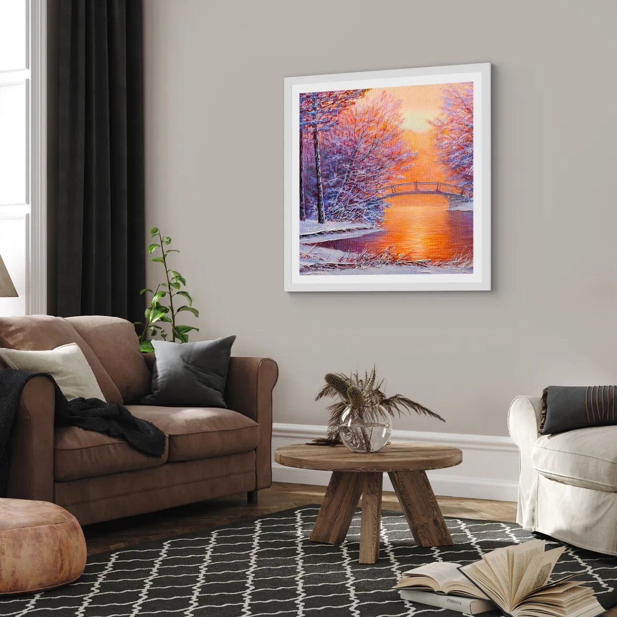 Poster in een witte lijst - Laten we elkaar hier ontmoeten - 60x60 cm