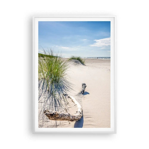 Poster in een witte lijst - De mooiste zandstrand? Oostzee-strand - 70x100 cm