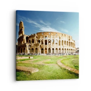 Schilderen op canvas - We kunnen nog steeds het gekletter van het geweer horen - 30x30 cm