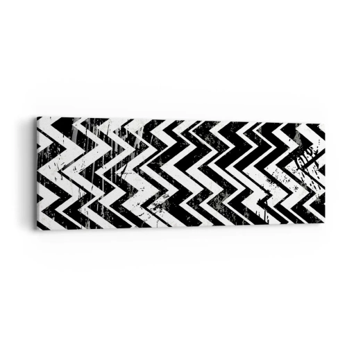 Schilderen op canvas - Zyg-wit, zag-zwart - 90x30 cm