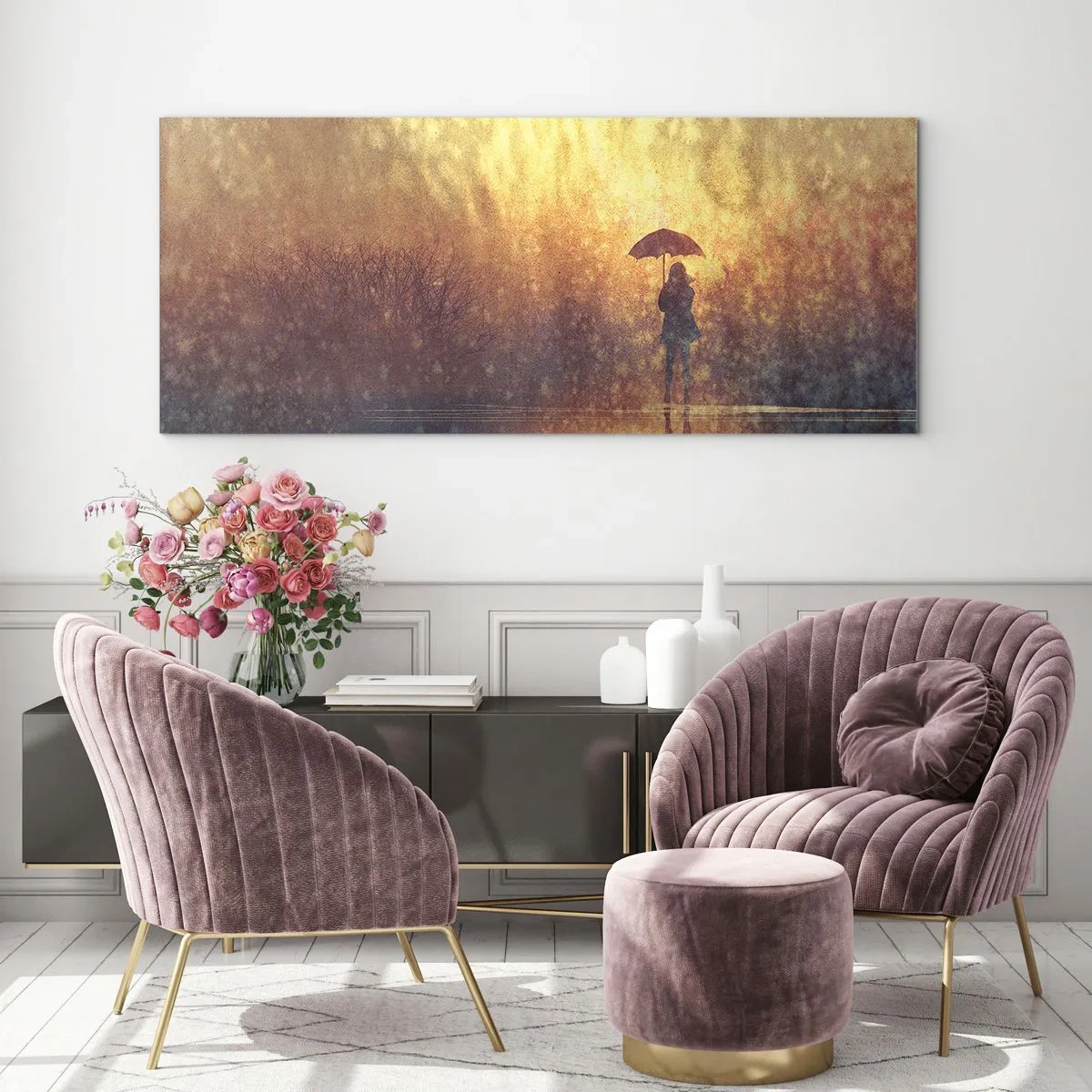 Schilderen op glas - Ik voel dat iemand naar me kijkt - 90x30 cm