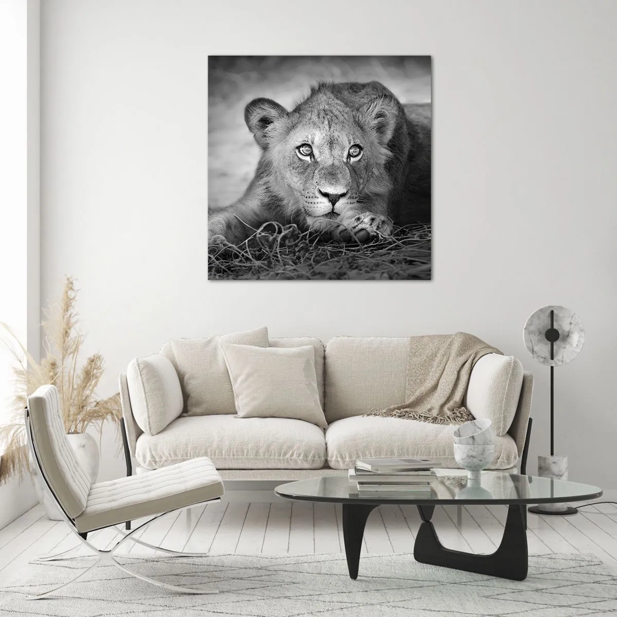 Schilderen op glas - Koninklijke puppy - 50x50 cm